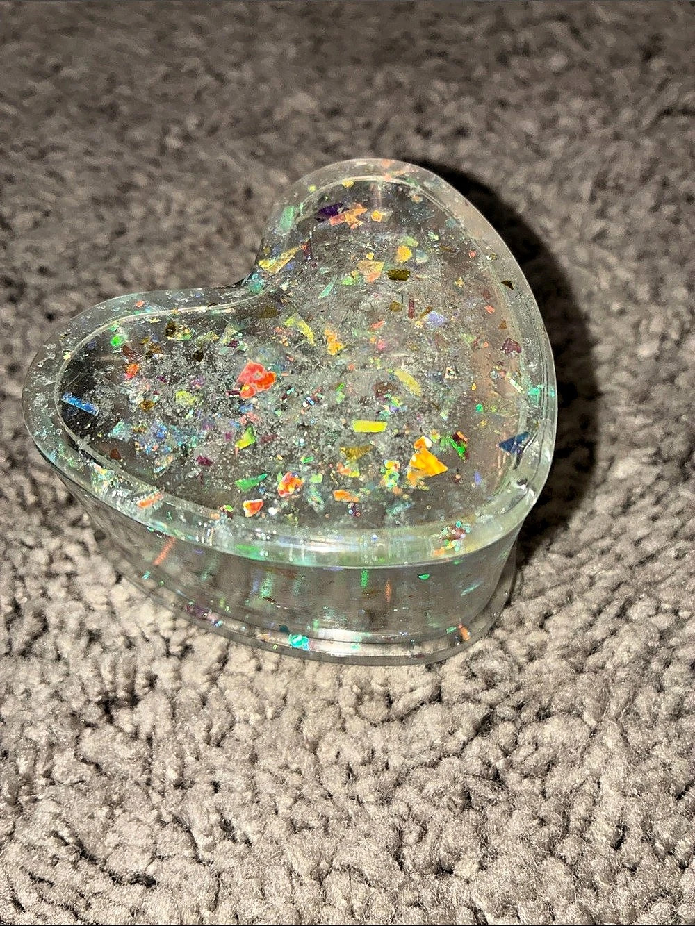 Clear Iridescent Heart Decor